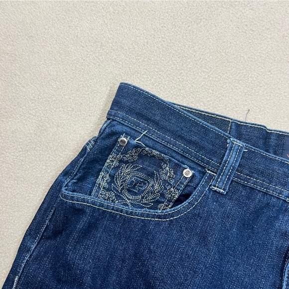 Phat Farm Jeans Mens 40x30 Dark Wash Straight Fit Pants Embroidered Pockets - Picture 6 of 10